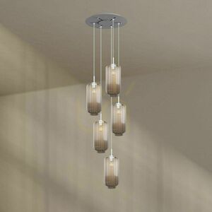 Csillár s.luce Velo 5 lámpás barna üveg-fém 18 cm 9 Csillár s.luce Velo 5 lámpás barna üveg-fém 18 cm small 9
