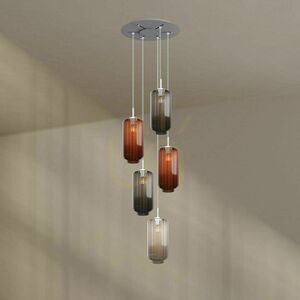 Csillár s.luce Velo 5-ágú barna üveg-fém galériavilágító Ø60 cm 10 Csillár s.luce Velo 5-ágú barna üveg-fém galériavilágító Ø60 cm small 10