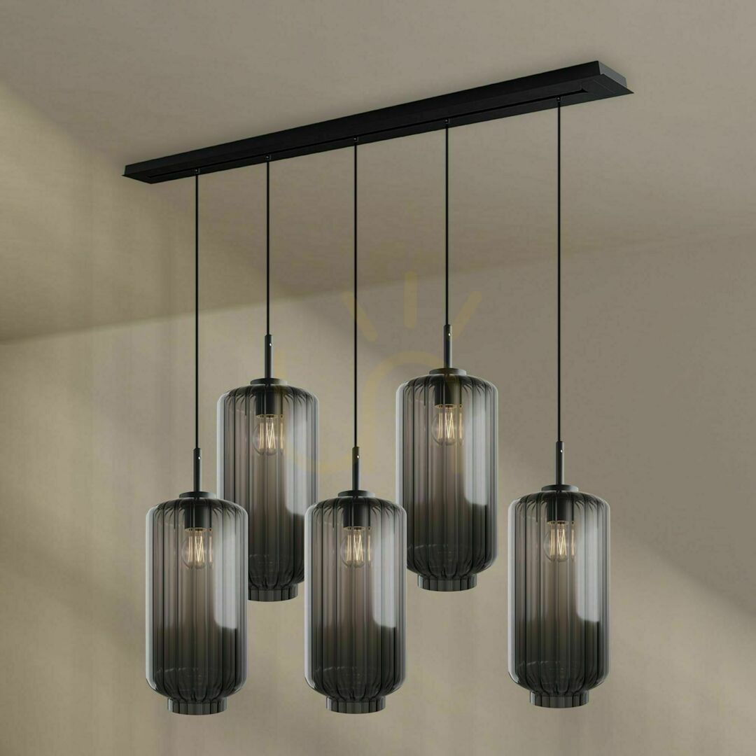 Kijelző Csillár s.luce Velo 5 égős étkezőasztali függeszték barna üveg-fém 18 cm Csillár s.luce Velo 5 égős étkezőasztali függeszték barna üveg-fém 18 cm