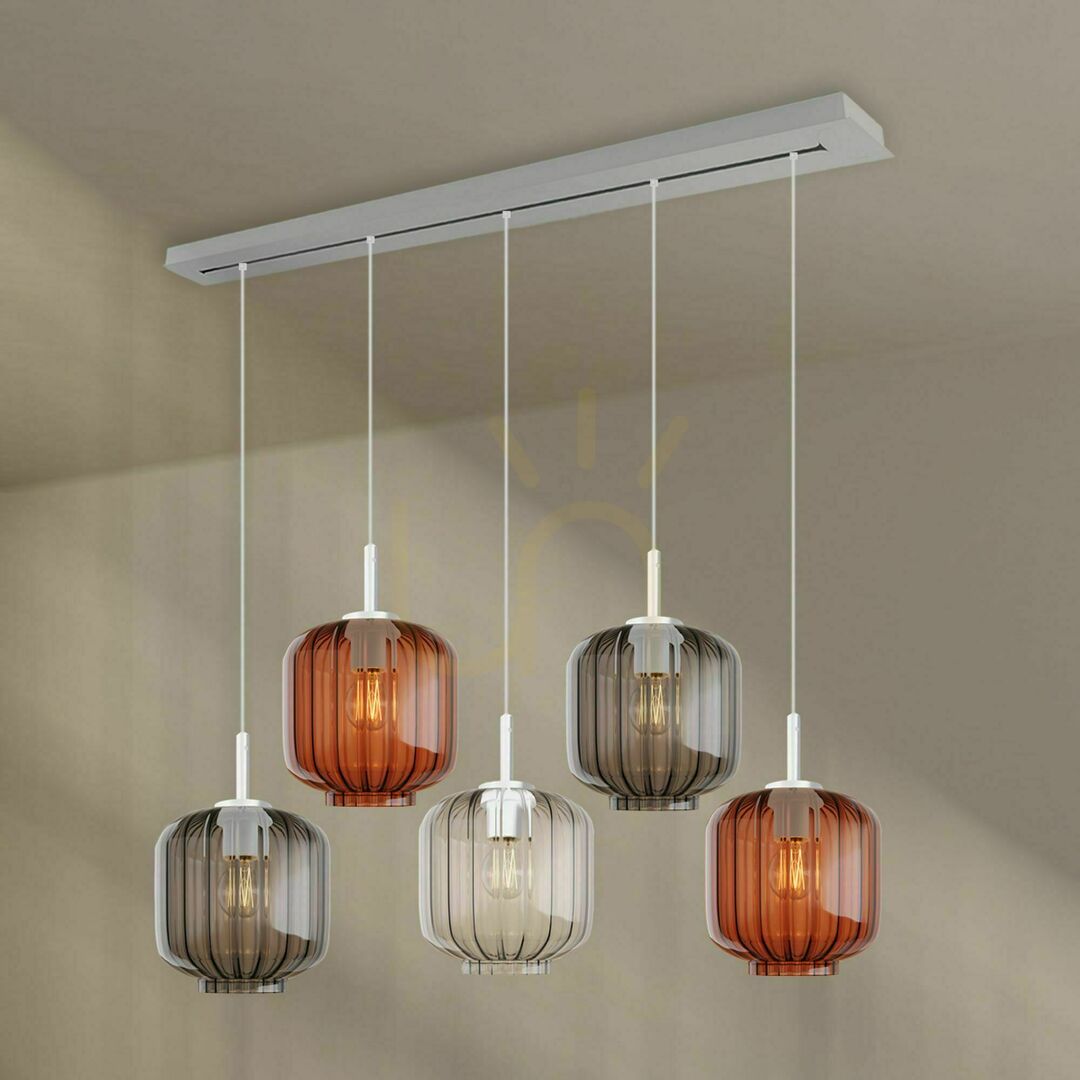 Kijelző Csillár s.luce Velo 5-ágú barna üveg-fém 20 cm modern 150 cm Csillár s.luce Velo 5-ágú barna üveg-fém 20 cm modern 150 cm