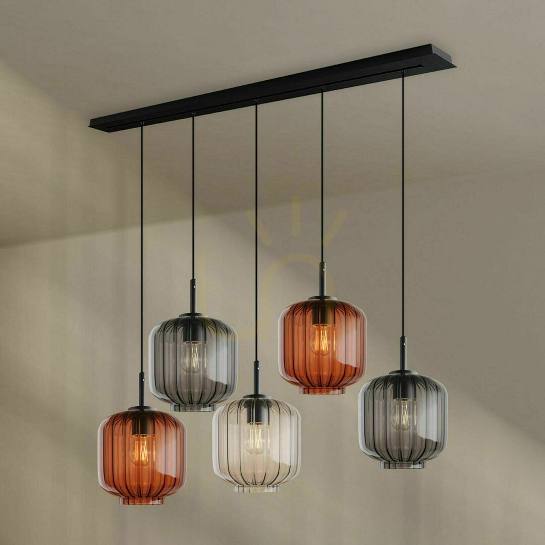 Kijelző Csillár s.luce Velo 5-ágú barna üveg-fém 20 cm modern 150 cm Csillár s.luce Velo 5-ágú barna üveg-fém 20 cm modern 150 cm