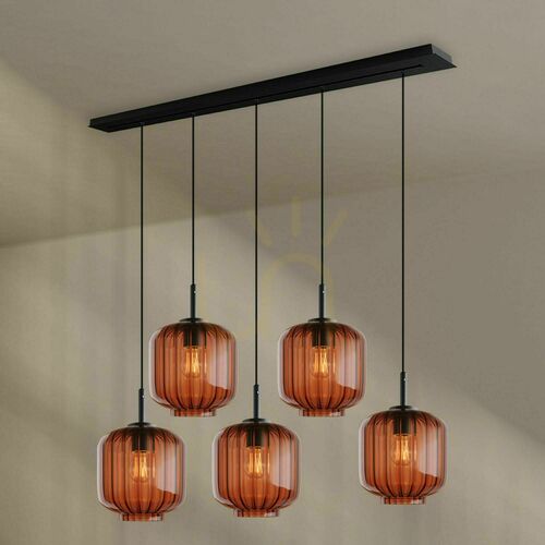 Jelölje be Csillár s.luce Velo 5-ágú barna üveg-fém 20 cm modern, szabályozható