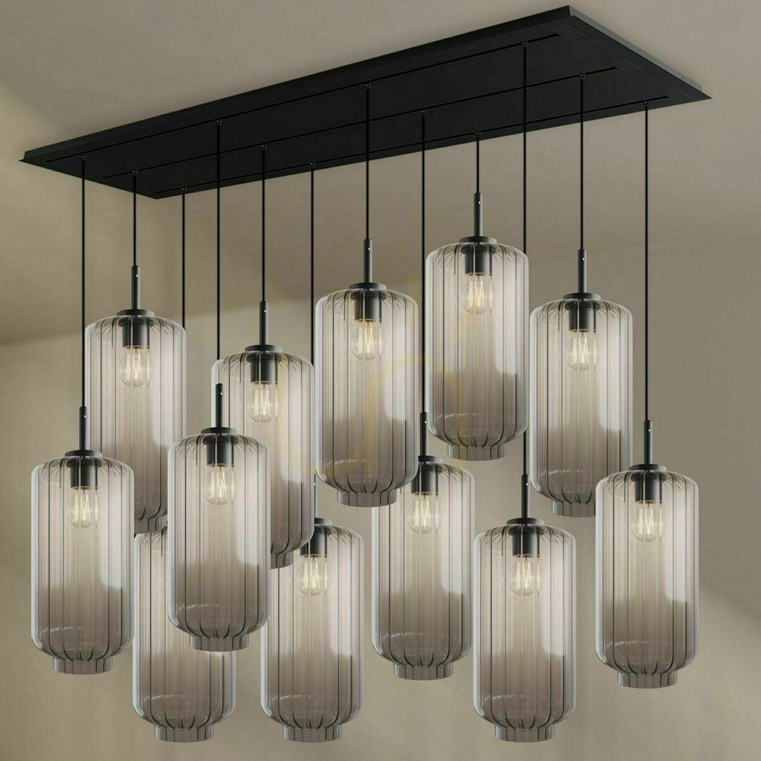 Kijelző Csillár s.luce Velo 12 karos fekete üveg fém E27 Ø18 cm Csillár s.luce Velo 12 karos fekete üveg fém E27 Ø18 cm