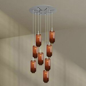 Csillár s.luce Velo 8-karos barna üveg-fém galériavilágító Ø 80 cm, Ø 18 cm árnyékkal 7 Csillár s.luce Velo 8-karos barna üveg-fém galériavilágító Ø 80 cm, Ø 18 cm árnyékkal small 7