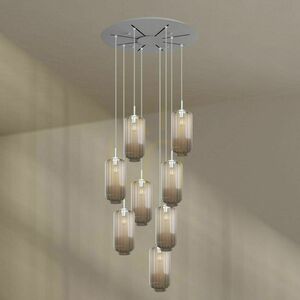 Csillár s.luce Velo 8-karos barna üveg-fém galériavilágító Ø 80 cm, Ø 18 cm árnyékkal 9 Csillár s.luce Velo 8-karos barna üveg-fém galériavilágító Ø 80 cm, Ø 18 cm árnyékkal small 9