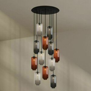 s.luce Velo 12 izzós csillár Ø 80 cm barna üveg-fém modern 5 s.luce Velo 12 izzós csillár Ø 80 cm barna üveg-fém modern small 5