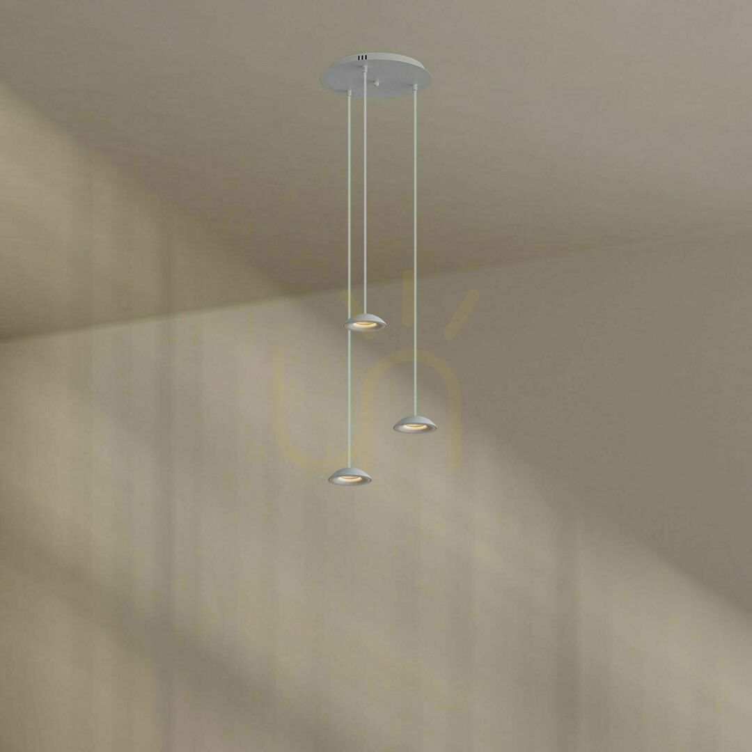 Előnézet Csillár s.luce Santa Air LED 3-lámpás fehér fém Ø 40 cm Csillár s.luce Santa Air LED 3-lámpás fehér fém Ø 40 cm