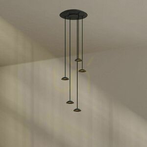 Csillár s.luce Santa Air LED 5-izzós fekete fém Ø 60 cm small 0
