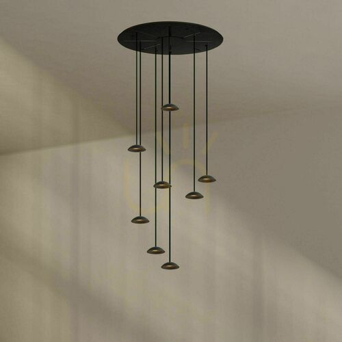 Jelölje be Csillár s.luce Santa Air LED fekete 8 izzós Ø80 cm függőlámpa