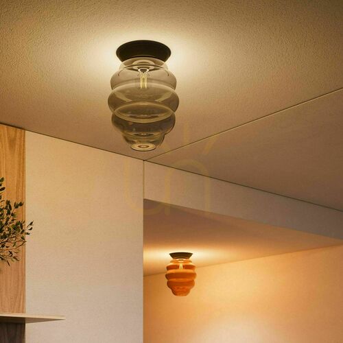 Jelölje be Mennyezeti lámpa s.luce Echos üveg fekete E27 Ø25 cm
