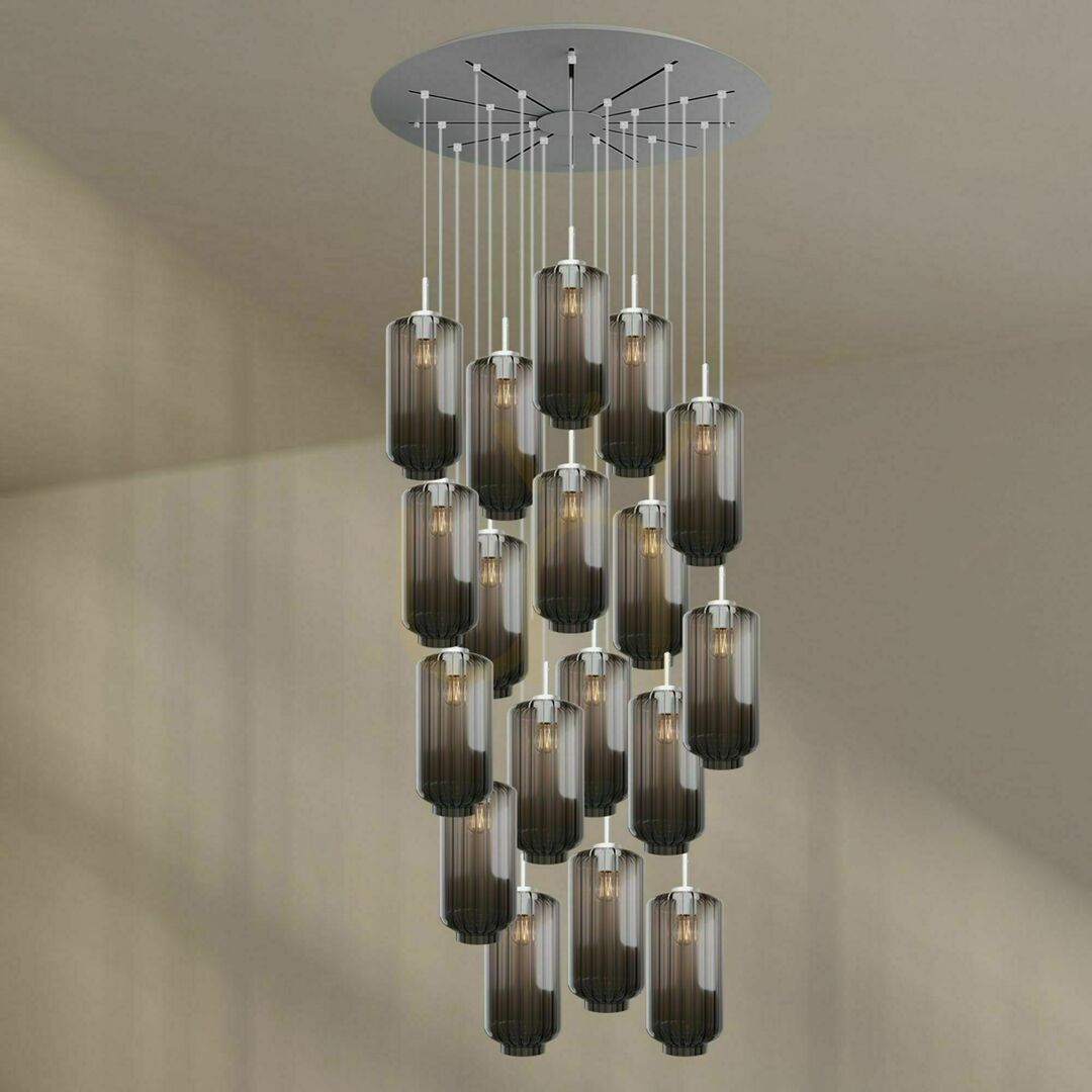 Kijelző Csillár s.luce Velo 20 lámpás barna üveg-fém függőlámpa Ø18 cm Csillár s.luce Velo 20 lámpás barna üveg-fém függőlámpa Ø18 cm