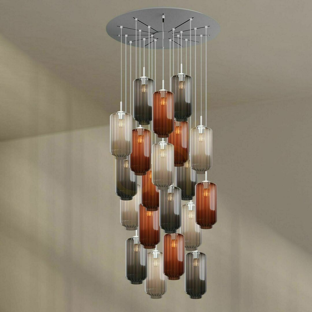 Jelölje be Csillár s.luce Velo 20 fényes barna üveg-fém, Ø18 cm, modern, E27 Csillár s.luce Velo 20 fényes barna üveg-fém, Ø18 cm, modern, E27