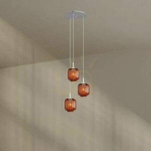 Csillár s.luce Velo 3 karos barna üveg-fém E27 20 cm small 5