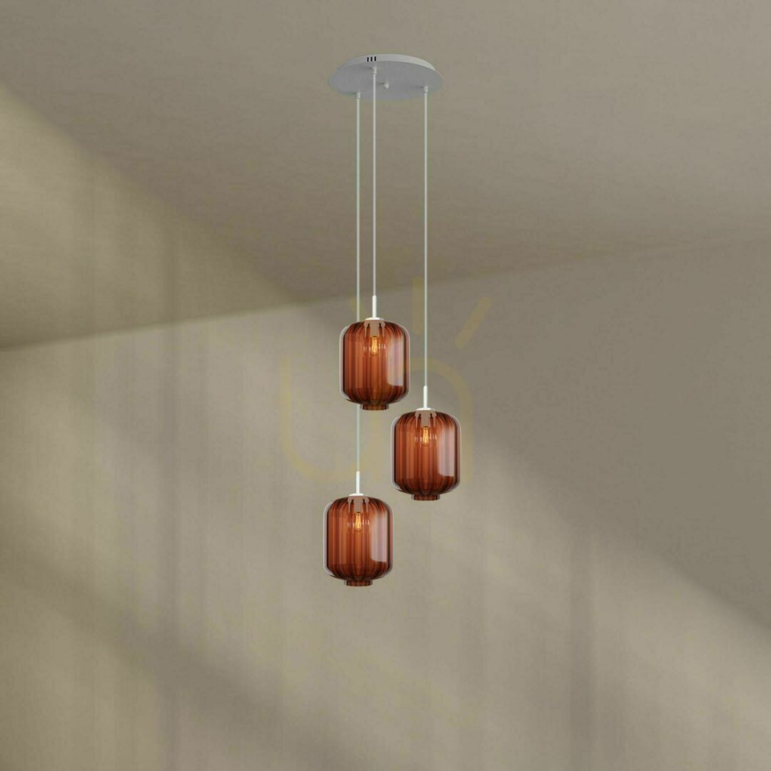 Kilátás Csillár s.luce Velo 3 karos fekete üveg-fém E27, Ø25 cm Csillár s.luce Velo 3 karos fekete üveg-fém E27, Ø25 cm