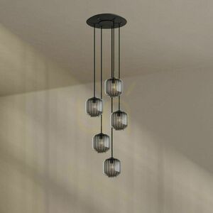 Csillár s.luce Velo 5-lámpás barna üveg-fém, Ø20 cm, E27, dimmelhető 4 Csillár s.luce Velo 5-lámpás barna üveg-fém, Ø20 cm, E27, dimmelhető small 4
