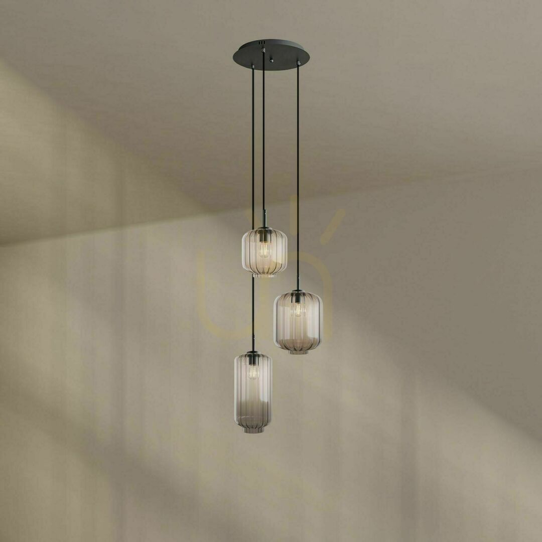 Előadás s.luce Velo 3 karos csillár barna üveg-fém, E27, állítható, 3x18/20/25 cm s.luce Velo 3 karos csillár barna üveg-fém, E27, állítható, 3x18/20/25 cm