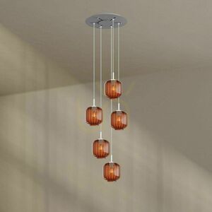 Csillár s.luce Velo 5-ágú fekete üveg-fém galérialámpa Ø60 cm, 20 cm búra 8 Csillár s.luce Velo 5-ágú fekete üveg-fém galérialámpa Ø60 cm, 20 cm búra small 8