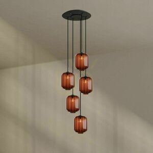 Csillár s.luce Velo 5-lámpás barna üveg-fém, Ø25 cm 8 Csillár s.luce Velo 5-lámpás barna üveg-fém, Ø25 cm small 8