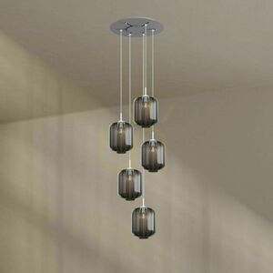 Csillár s.luce Velo 5-lámpás függeszték, üveg, átlátszó, Ø60 cm, E27 13 Csillár s.luce Velo 5-lámpás függeszték, üveg, átlátszó, Ø60 cm, E27 small 13