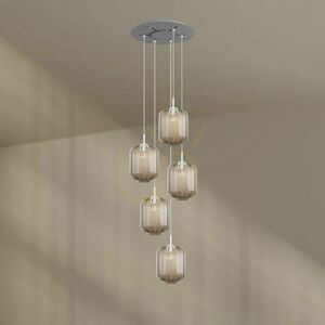 Csillár s.luce Velo 5-lámpás függeszték, üveg, átlátszó, Ø60 cm, E27 14 Csillár s.luce Velo 5-lámpás függeszték, üveg, átlátszó, Ø60 cm, E27 small 14