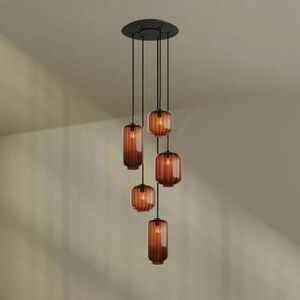 Csillár s.luce Velo 5-lámpás üveg-fém galéria csillár, átlátszó, Ø60 cm small 1