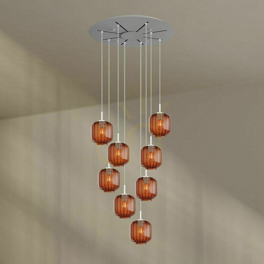 Előnézet Csillár s.luce Velo 8 karos fekete üveg-fém, 80 cm, E27, dimmelhető Csillár s.luce Velo 8 karos fekete üveg-fém, 80 cm, E27, dimmelhető