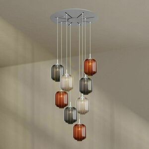 Csillár s.luce Velo 8-karos barna üveg fém E27 25 cm ար՚ small 10