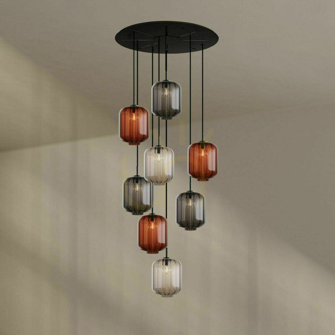 Jelölje be Csillár s.luce Velo 8 karos galérialámpa átlátszó üveg E27 Ø80 cm Csillár s.luce Velo 8 karos galérialámpa átlátszó üveg E27 Ø80 cm
