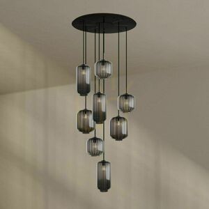 Csillár s.luce Velo 8-ágú fekete üveg-fém galériás lámpa Ø80 cm 2 Csillár s.luce Velo 8-ágú fekete üveg-fém galériás lámpa Ø80 cm small 2
