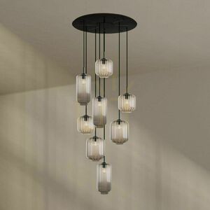 Csillár s.luce Velo 8-ágú fekete üveg-fém galériás lámpa Ø80 cm 3 Csillár s.luce Velo 8-ágú fekete üveg-fém galériás lámpa Ø80 cm small 3