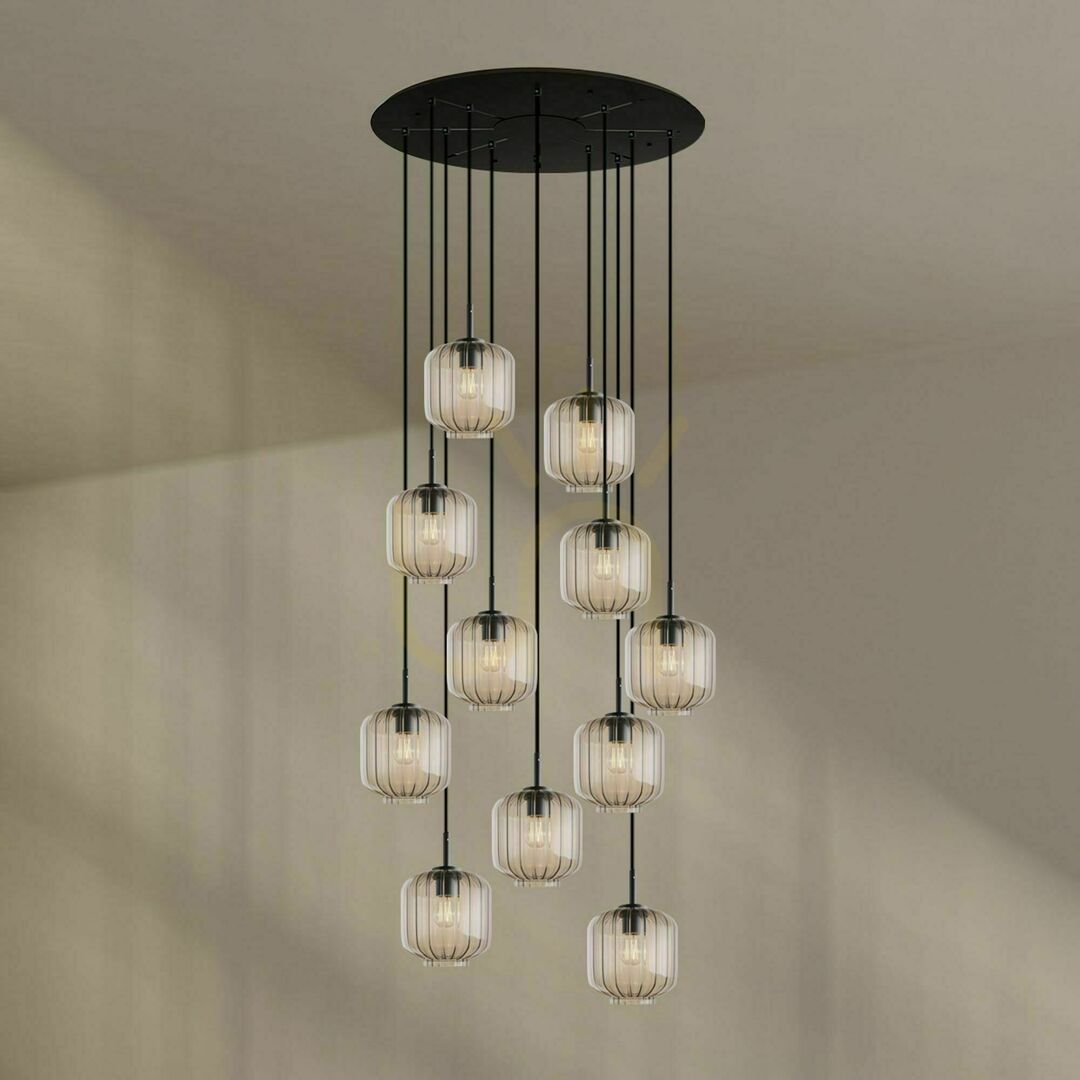 Kijelző Csillár s.luce Velo 12 karos barna üveg-fém Ø80 cm, 20 cm lámpabúra Csillár s.luce Velo 12 karos barna üveg-fém Ø80 cm, 20 cm lámpabúra