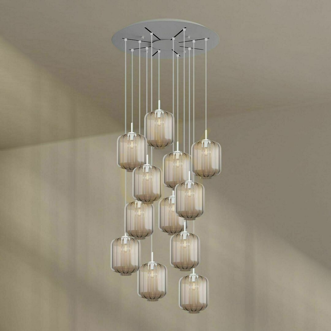 Kilátás s.luce Velo 12 karú függőlámpa, átlátszó üveg, Ø80 cm s.luce Velo 12 karú függőlámpa, átlátszó üveg, Ø80 cm