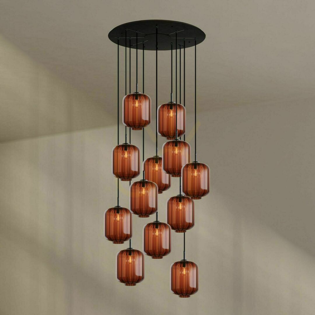 Előnézet s.luce Velo 12 karú függőlámpa, átlátszó üveg, Ø80 cm s.luce Velo 12 karú függőlámpa, átlátszó üveg, Ø80 cm