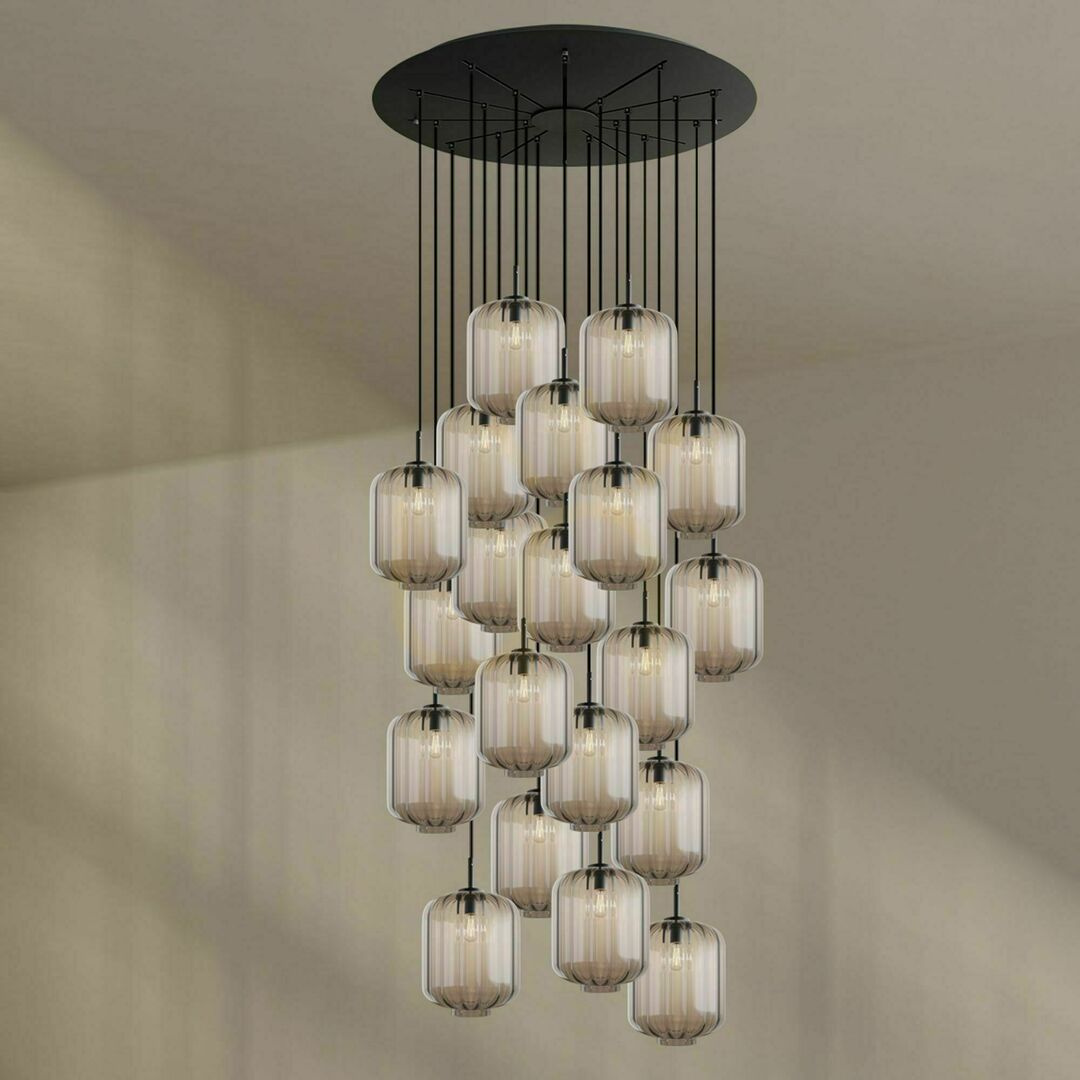 Jelölje be Csillár s.luce Velo 20 karos galériavilágító, barna üveg-fém, Ø120/Ø25 cm Csillár s.luce Velo 20 karos galériavilágító, barna üveg-fém, Ø120/Ø25 cm