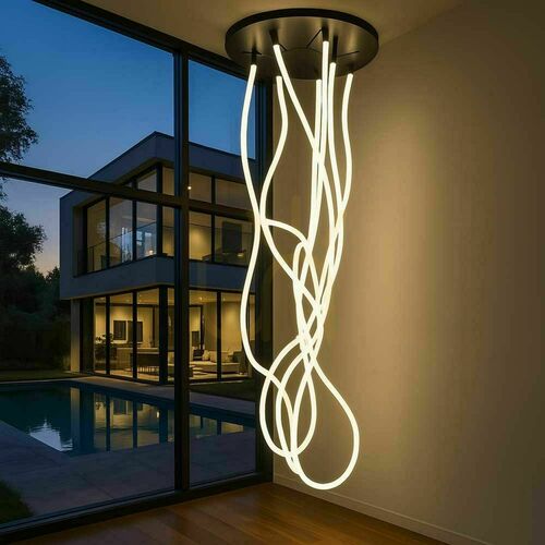 Jelölje be s.luce Arion LED függőlámpa fekete 4 pontos, dimmelhető, meleg fehér