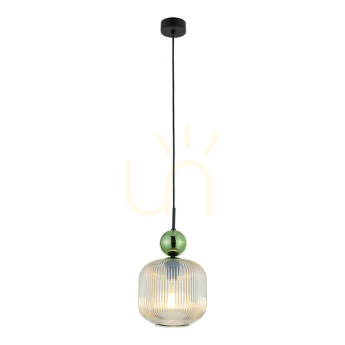 Jelölje be TK-Lighting Sophia Big 11372 függőlámpa – zöld, konyakszínű üveg, 1×E27
