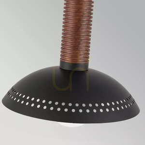 Arden kis LED függőlámpa – matt fekete, diófa furnér, Elstead small 3