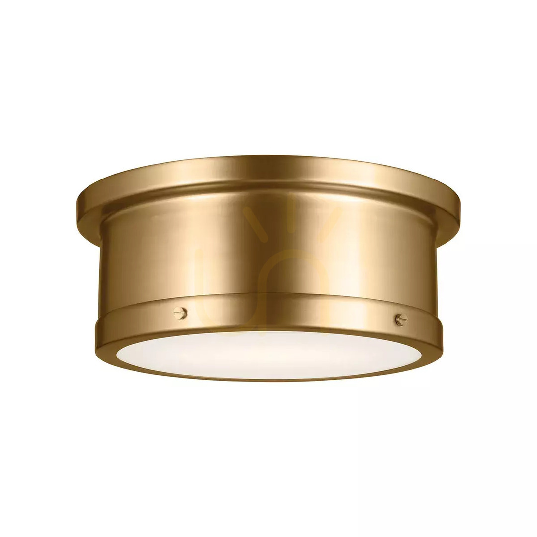 Medium-sized "Heart" Ceiling Light - 2 Light Sources - Brushed Natural Brass by Elstead