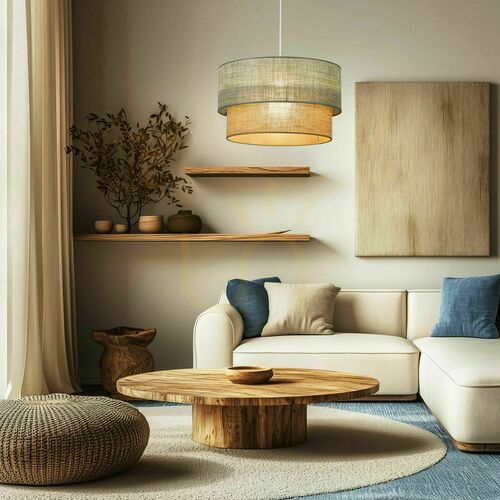 Jelölje be TK-Lighting DUO 10900 jutás függőlámpa, zöld-barna, 45 cm, 1×E27