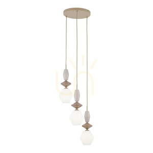 TK-Lighting ZEN Sabia Fuso White 11862 függőlámpa, 3×E14, bézs és fehér small 7