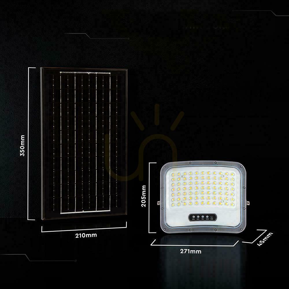 Előadás V-TAC 12 W-os napelemes LED-es reflektor távirányítóval és automatikus időzítővel, IP65, fekete, CCT VT-105W 3000 K–4500 K–6500 K, 2000 lm V-TAC 12 W-os napelemes LED-es reflektor távirányítóval és automatikus időzítővel, IP65, fekete, CCT VT-105W 3000 K–4500 K–6500 K, 2000 lm