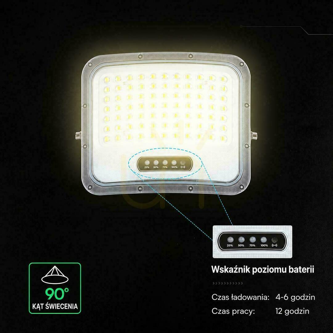 Előnézet V-TAC 20 W-os napelemes LED-es reflektor távirányítóval és automatikus időzítővel, IP65, fekete, CCT VT-205W 3000 K–4500 K–6500 K, 2000 lm V-TAC 20 W-os napelemes LED-es reflektor távirányítóval és automatikus időzítővel, IP65, fekete, CCT VT-205W 3000 K–4500 K–6500 K, 2000 lm