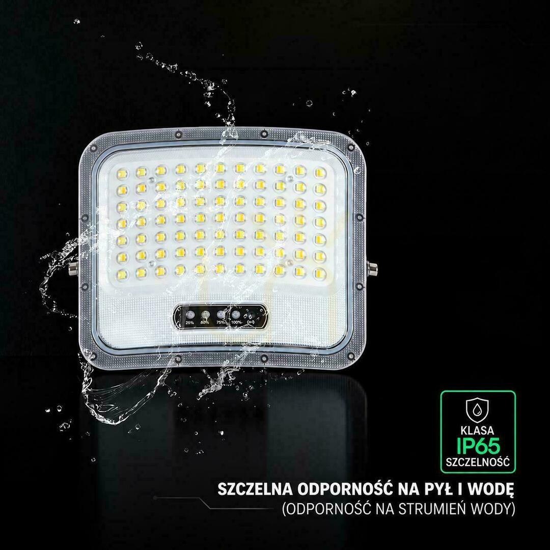 Kijelző V-TAC 20 W-os napelemes LED-es reflektor távirányítóval és automatikus időzítővel, IP65, fekete, CCT VT-205W 3000 K–4500 K–6500 K, 2000 lm V-TAC 20 W-os napelemes LED-es reflektor távirányítóval és automatikus időzítővel, IP65, fekete, CCT VT-205W 3000 K–4500 K–6500 K, 2000 lm