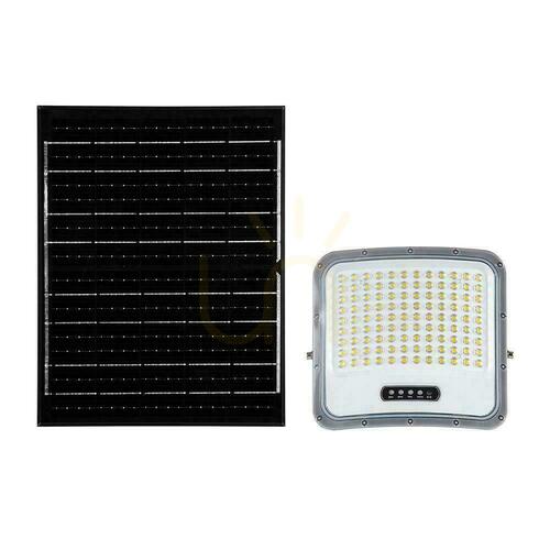 Jelölje be V-TAC 20 W-os napelemes LED-es reflektor távirányítóval és automatikus időzítővel, IP65, fekete, CCT VT-205W 3000 K–4500 K–6500 K, 2000 lm