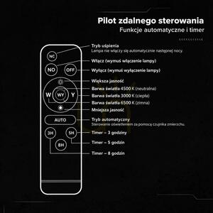V-TAC 25 W-os napelemes LED-es reflektor távirányítóval és automatikus időzítővel, IP65, fekete, CCT VT-305W 3000 K–4500 K–6500 K, 2000 lm small 8