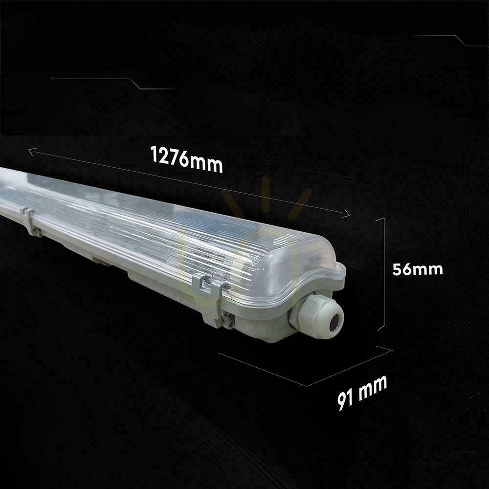 Kilátás V-TAC LED hermetikus lámpatest 2 db 120 cm-es fénycsőhöz, IP65, PC+ABS, VT-120002 V-TAC LED hermetikus lámpatest 2 db 120 cm-es fénycsőhöz, IP65, PC+ABS, VT-120002