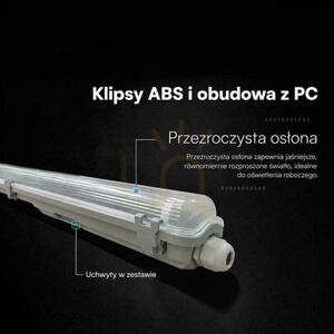 V-TAC LED hermetikus lámpatest 2 db 120 cm-es fénycsőhöz, IP65, PC+ABS, VT-120002 3 V-TAC LED hermetikus lámpatest 2 db 120 cm-es fénycsőhöz, IP65, PC+ABS, VT-120002 small 3