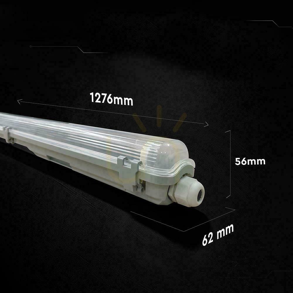Kilátás V-TAC LED hermetikus lámpatest 1 db 150 cm-es fénycsőhöz, IP65, PC+ABS, VT-121001 V-TAC LED hermetikus lámpatest 1 db 150 cm-es fénycsőhöz, IP65, PC+ABS, VT-121001