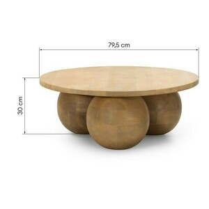 MOXIE 70 cm-es dohányzóasztal, kerek, mangófából, lekerekített formákkal, a Nova Nook gyártmányában small 8