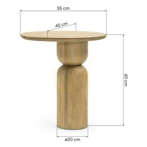 Nova Nook PINOT ovális mangófa kisasztal, 55 cm small 7